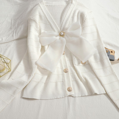 Uut mudelit ümarate nööpide ja paelaga naiste kardigan