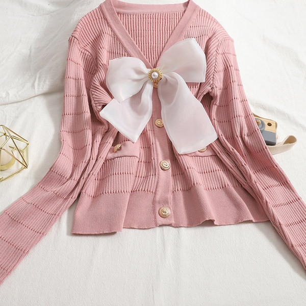 Uut mudelit ümarate nööpide ja paelaga naiste kardigan