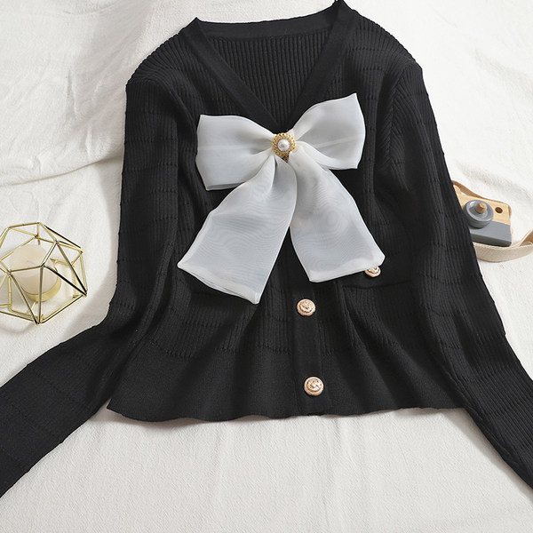 Uut mudelit ümarate nööpide ja paelaga naiste kardigan