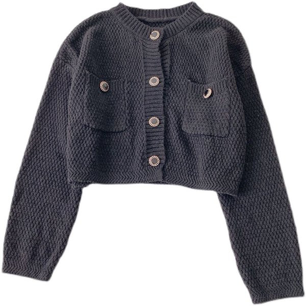 Πλεκτή  ζκέτα με κουμπιά και τσέπες