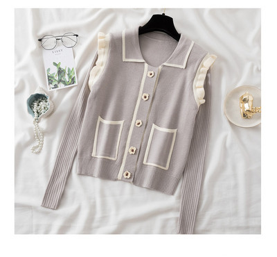 Naiste taskute ja lokkidega kardigan