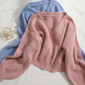 Καθημερινή γυναικεία ζακέτα  με κουμπιά και λαιμόκοψη spitz - διάφορα χρώματα