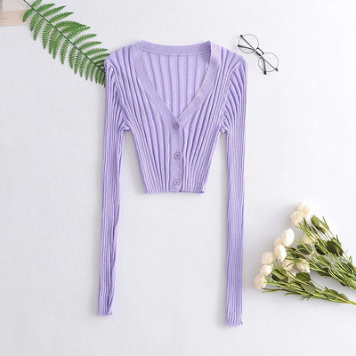 Λεπτή ζακέτα με spitz λαιμόκοψη