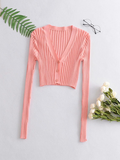 Λεπτή ζακέτα με spitz λαιμόκοψη