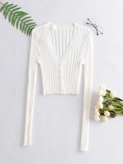 Λεπτή ζακέτα με spitz λαιμόκοψη