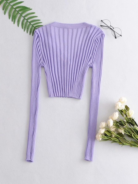 Λεπτή ζακέτα με spitz λαιμόκοψη