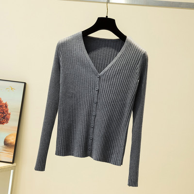 Γυναικεία ζακέτα με κουμπιά και λαιμόκοψη spitz - σε διάφορα χρώματα