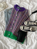 Šareni prsluk s okruglim izrezom