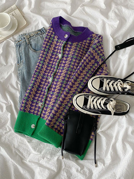 Šareni prsluk s okruglim izrezom