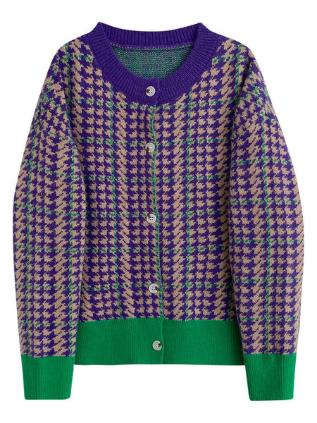 Šareni prsluk s okruglim izrezom