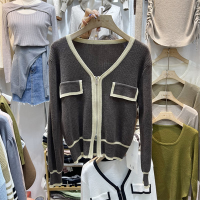 Νέο μοντέλο ζακέτα με μακριά μανίκια και φερμουάρ για γυναίκες