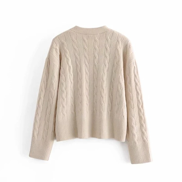 Γυναικεια ζακέτα φαρδύ μοντέλο με κουμπιά και λαιμόκοψη spitz