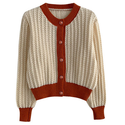 Naiste kootud vest ovaalse kaelusega