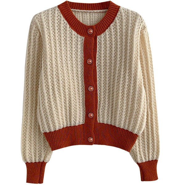 Naiste kootud vest ovaalse kaelusega