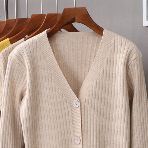 Casual ζακέτα με spitz λαιμόκοψη και κουμπιά για γυναίκες