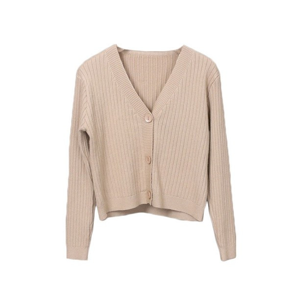 Casual ζακέτα με spitz λαιμόκοψη και κουμπιά για γυναίκες