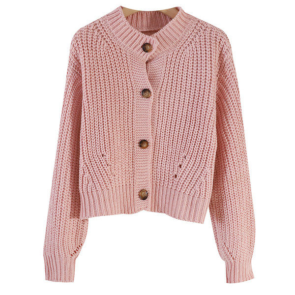 Egyszínű női mellény, gombokkal és hosszú ujjú