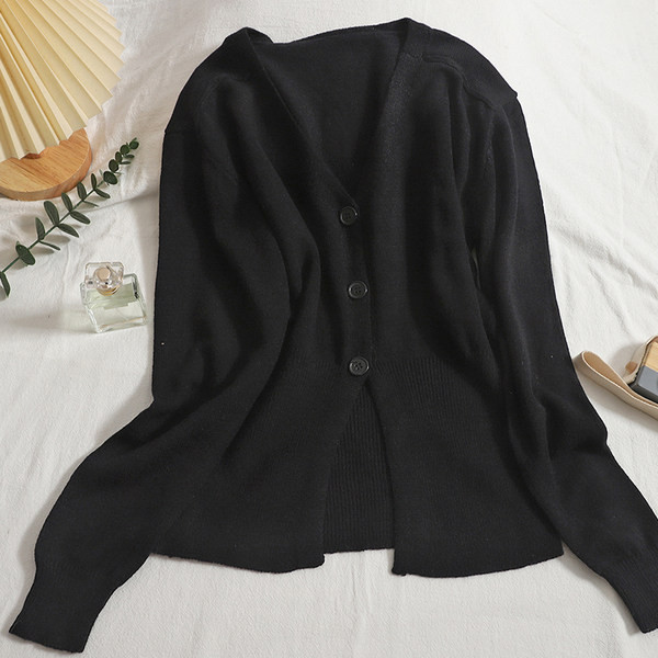 Νέο μοντέλο γυναικεία ζακέτα με κουμπιά και λαιμόκοψη spitz - διάφορα χρώματα