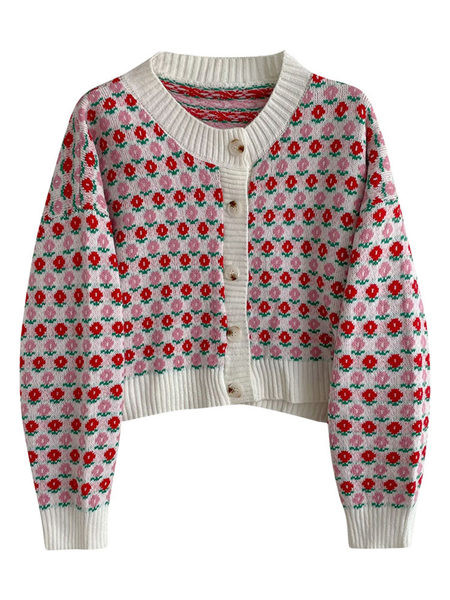 Színes mellény gombokkal és kerek nyakkivágással