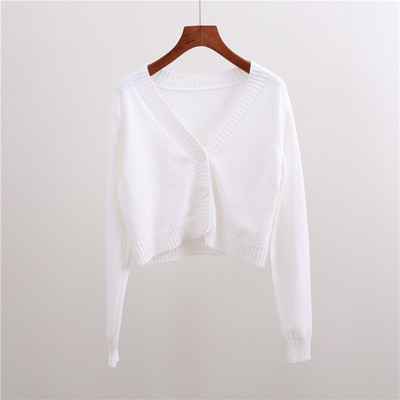 Γυναικεία κοντή ζακέτα με μακριά μανίκια και κουμπιά - νέο μοντέλο