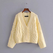 Uue mudeli paks kardigan suure kudumi ja nööpidega