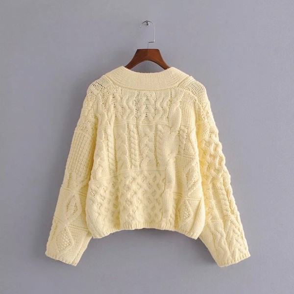 Uue mudeli paks kardigan suure kudumi ja nööpidega