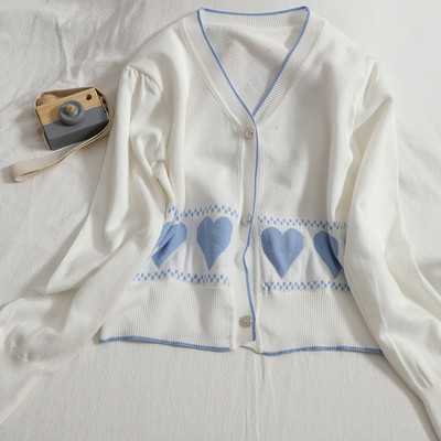 Μοντέρνα γυναικεία ζακέτα με λαιμόκοψη και μακριά μανίκια - τρία χρώματα