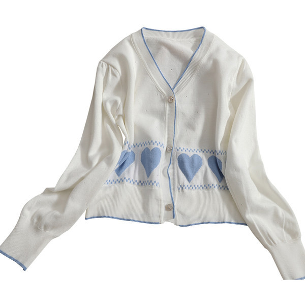 Μοντέρνα γυναικεία ζακέτα με λαιμόκοψη και μακριά μανίκια - τρία χρώματα