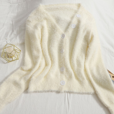 Uue mudeli ühevärviline spits-kaelusega naistevest - valge ja roosa