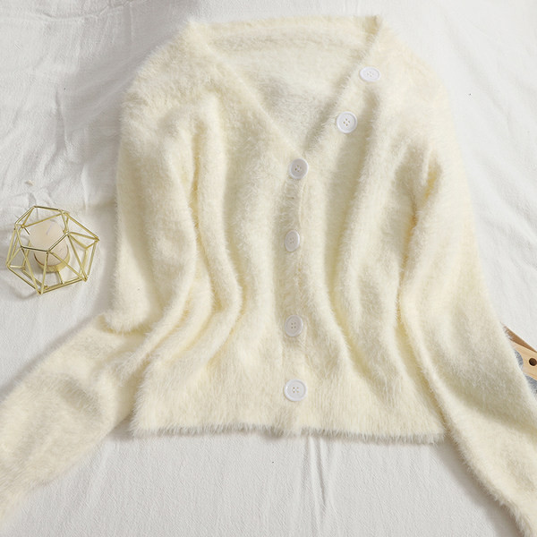 Uue mudeli ühevärviline spits-kaelusega naistevest - valge ja roosa