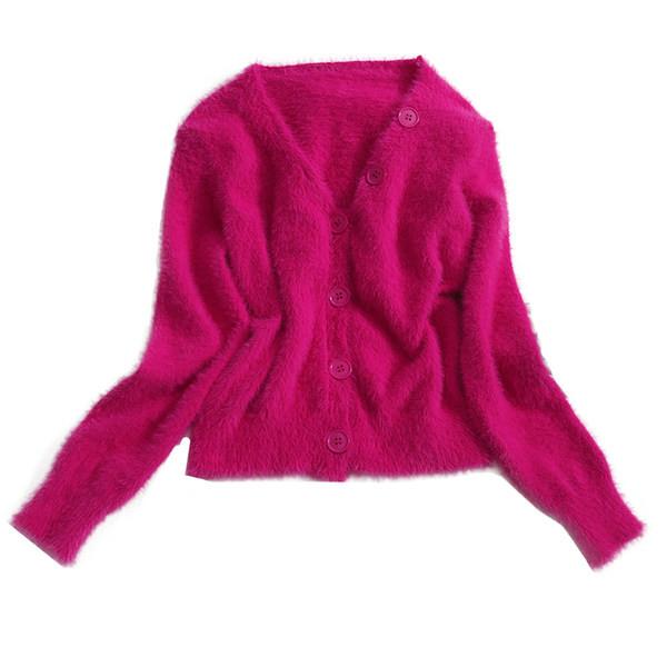 Uue mudeli ühevärviline spits-kaelusega naistevest - valge ja roosa