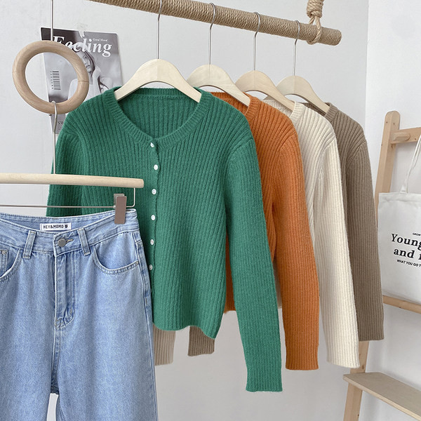 Γυναικεία casual πλεκτή ζακέτα με κουμπιά