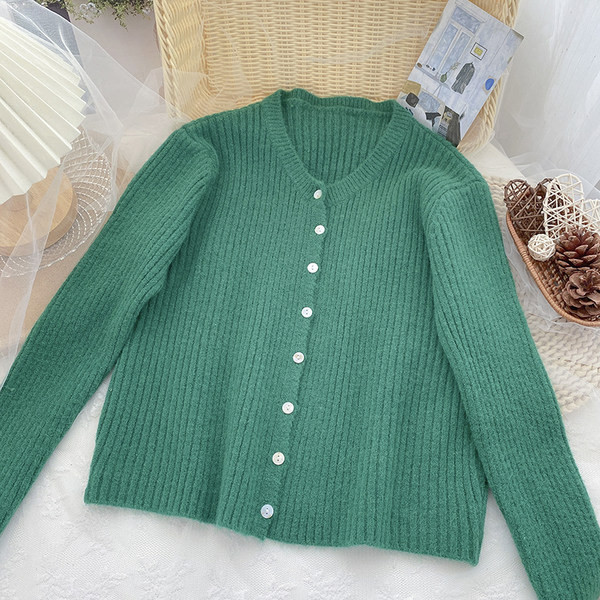 Γυναικεία casual πλεκτή ζακέτα με κουμπιά