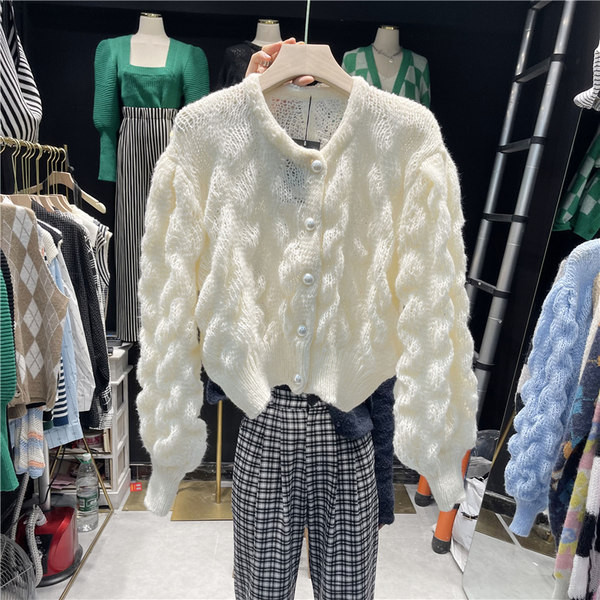 Cardigan de dama model nou cu maneci lungi si nasturi