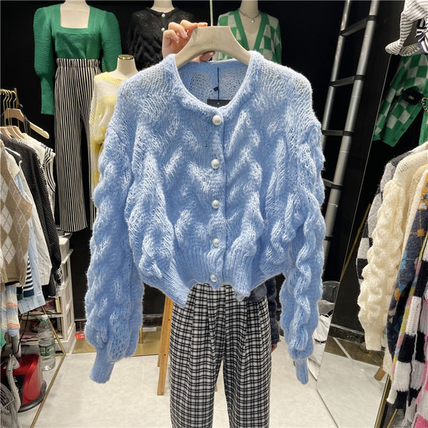 Cardigan de dama model nou cu maneci lungi si nasturi