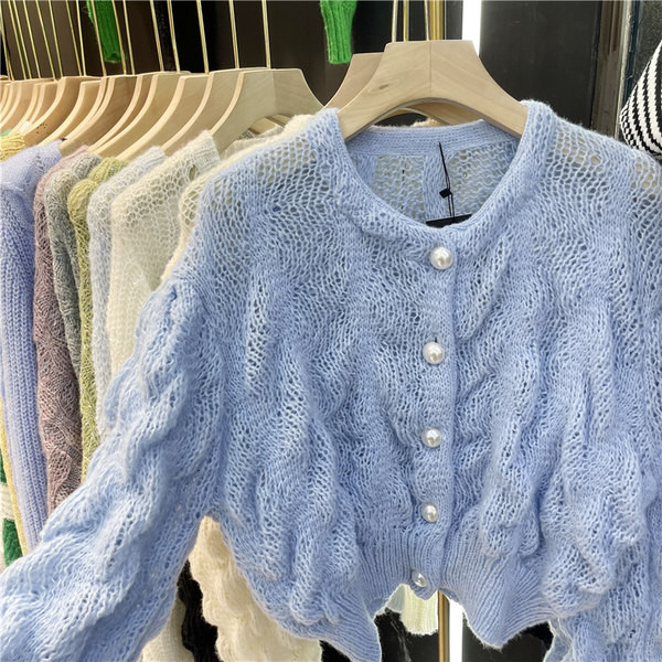 Cardigan de dama model nou cu maneci lungi si nasturi