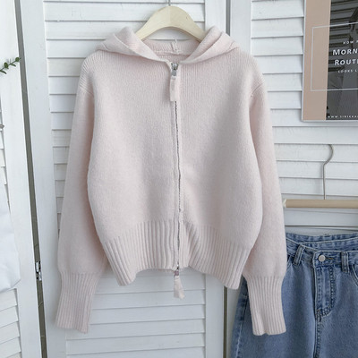 Γυναικεία ζακέτα με κουκούλα και φερμουάρ