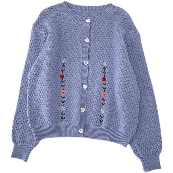 Moodne naiste kardigan tikandi ja ümara kaelusega