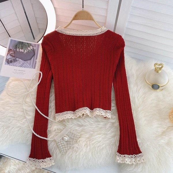 Μοντέρνα γυναικεία ζακέτα  με spitz λαιμόκοψη και μακριά μανίκια