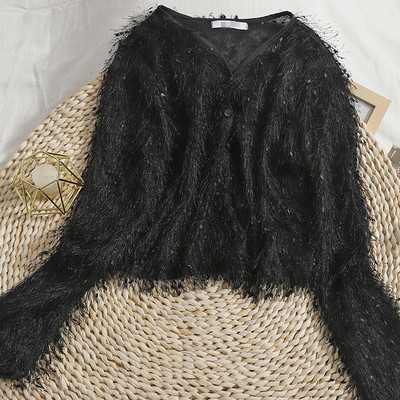 Νέο μοντέλο φθινοπωρινό γυναικείο γιλέκο με κρόσσια και spitz λαιμόκοψη