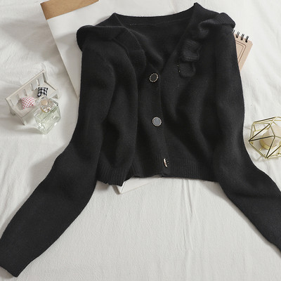 Νέο μοντέλο πλεκτή ζακέτα  με στρογγυλά κουμπιά και λαιμόκοψη spitz