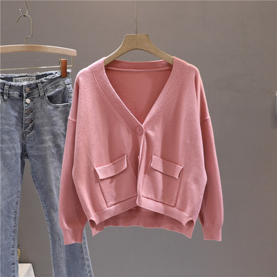 Γυναικεία ζακέτα casual με κουμπιά και τσέπες με μακριά μανίκια