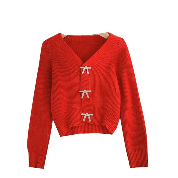 Női kardigán több színben szalaggal