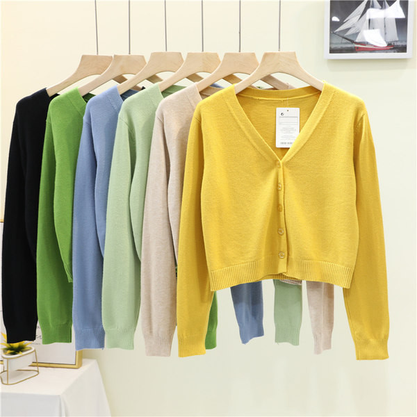 Cardigan modern din tricot subțire cu decolteu spitz pentru femei