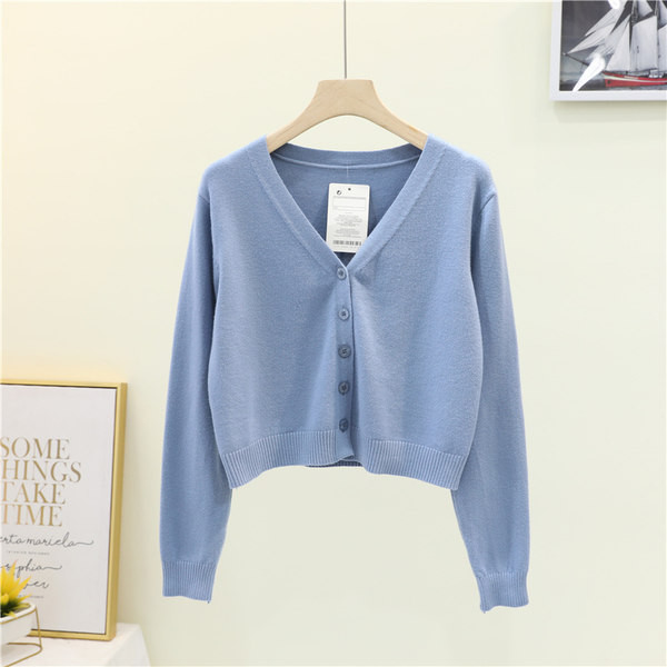 Cardigan modern din tricot subțire cu decolteu spitz pentru femei