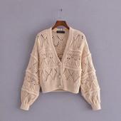 Cardigan de damă modern cu tricot mare