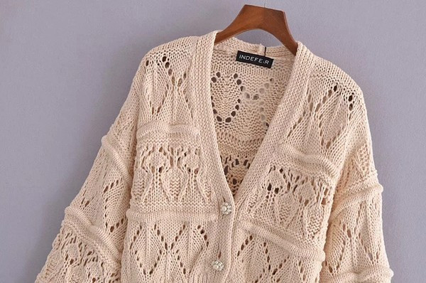 Cardigan de damă modern cu tricot mare
