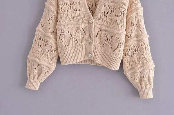 Cardigan de damă modern cu tricot mare