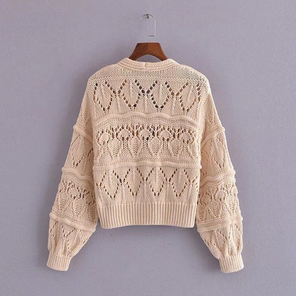 Cardigan de damă modern cu tricot mare