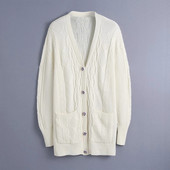 Γυναικεία ζακέτα με τσέπες και κουμπιά - μεσαίου μήκους